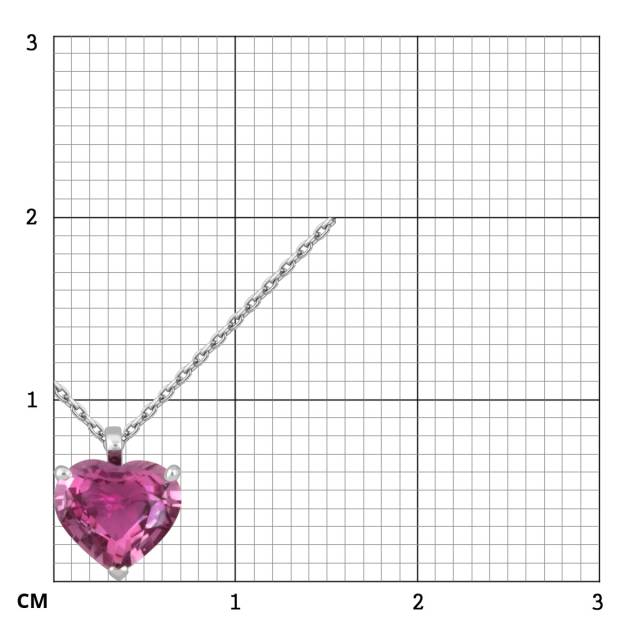 Колье из белого золота с розовым сапфиром Сердце (049448)
