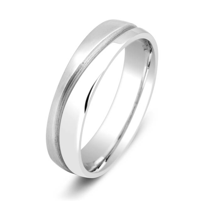 Обручальное кольцо из белого золота TIAMO (000669)
