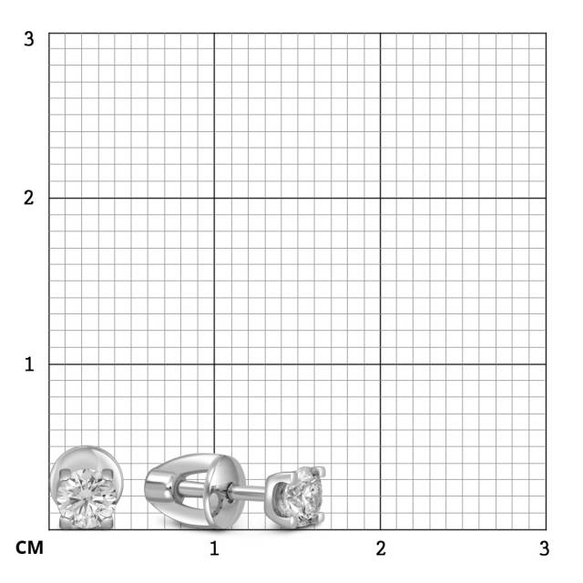 Серьги пусеты из платины с бриллиантами (054324)