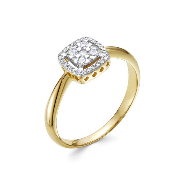 Кольцо из жёлтого золота с бриллиантами (054738)
