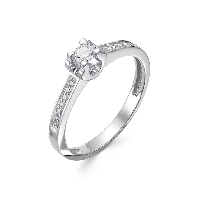 Помолвочное кольцо из белого золота с бриллиантами (047483)
