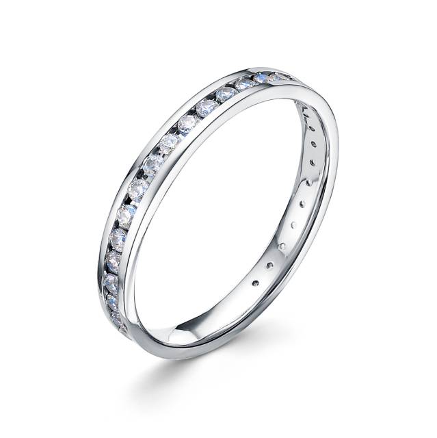 Обручальное кольцо из платины с бриллиантами (048225)