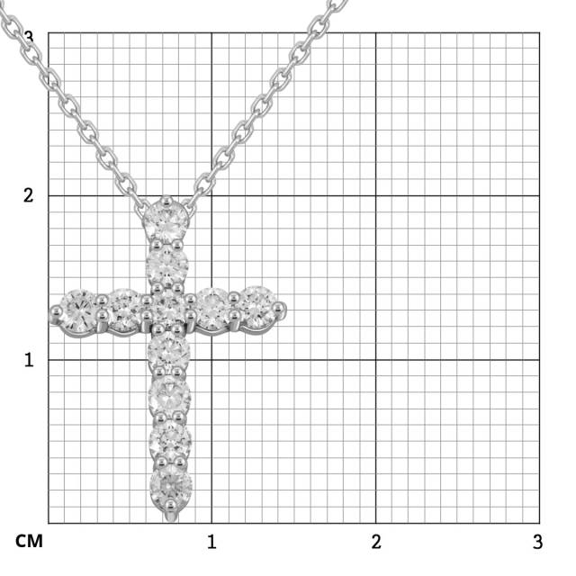 Колье крест из платины с бриллиантами (047308)