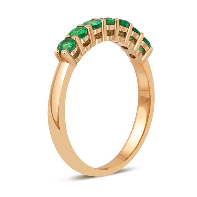 Обручальное кольцо из красного золота с изумрудами (049771)