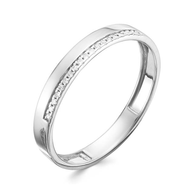 Обручальное кольцо из белого золота с бриллиантами (055207)