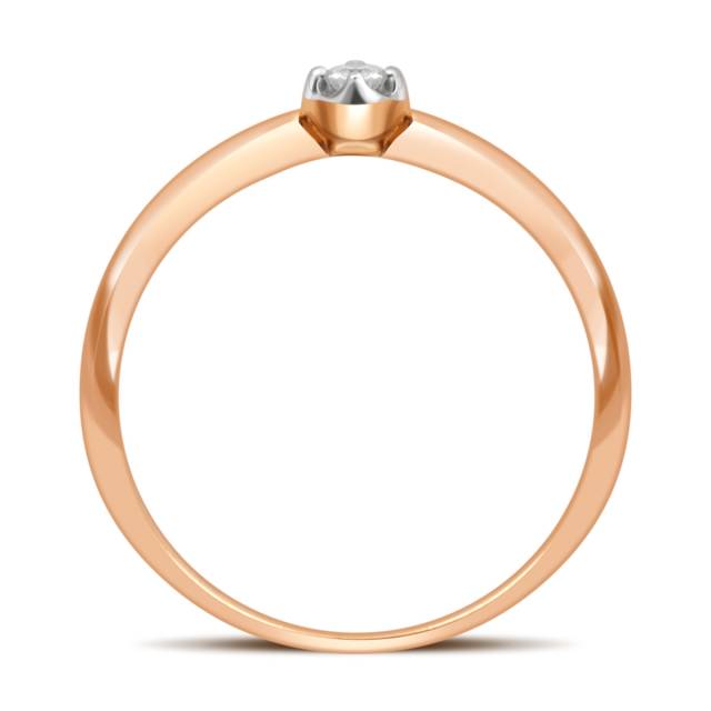 Помолвочное кольцо из красного золота с бриллиантом (032753)
