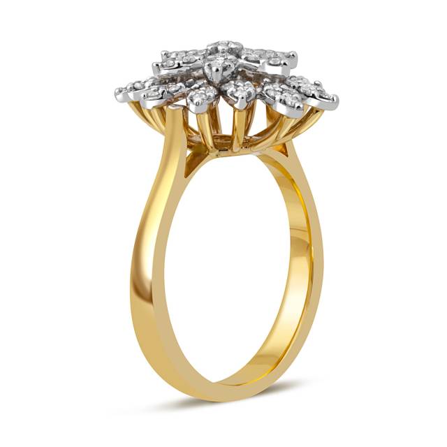 Кольцо из комбинированного золота с бриллиантами (045564)