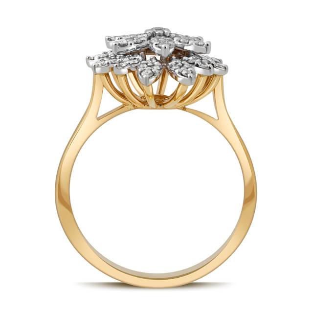 Кольцо из комбинированного золота с бриллиантами (045564)