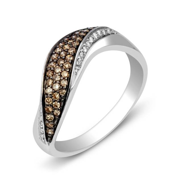 Кольцо из белого золота с бриллиантами (001132)