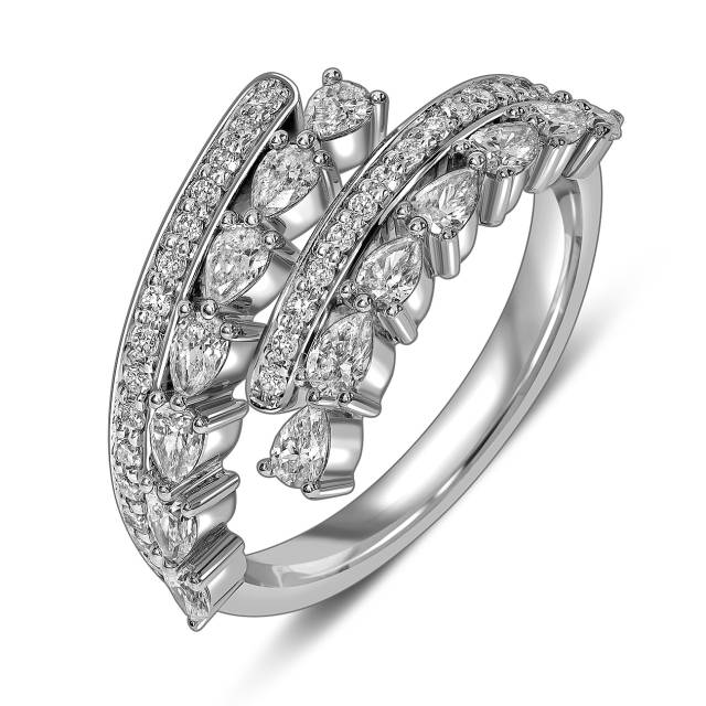 Кольцо из белого золота с бриллиантами (063662)