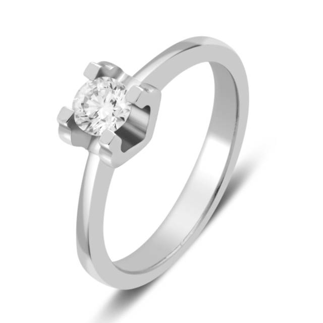 Помолвочное кольцо из белого золота с бриллиантом (027763)