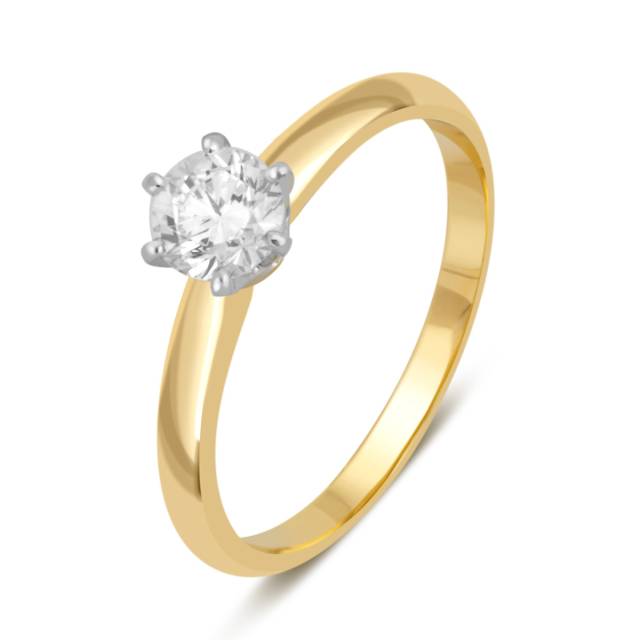 Помолвочное кольцо из жёлтого золота с бриллиантом (038797)