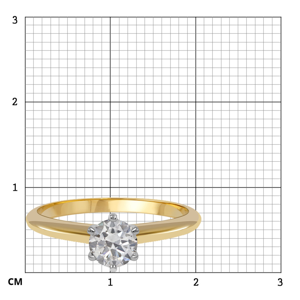 Помолвочное кольцо из жёлтого золота с бриллиантом (038797)