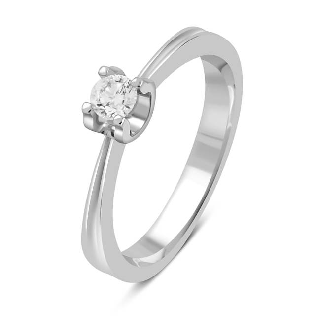 Помолвочное кольцо из платины с бриллиантом (048370)