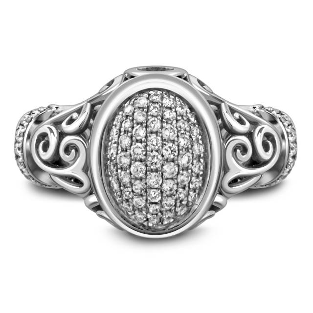 Кольцо из белого золота с бриллиантами (018420)