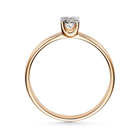Помолвочное кольцо из красного золота с бриллиантом (053696)
