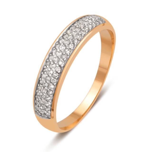 Кольцо из красного золота с бриллиантами (028478)