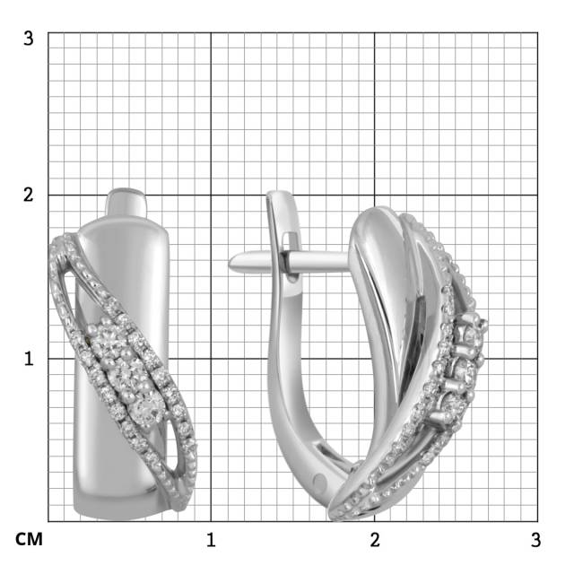 Серьги из белого золота с бриллиантами (050407)