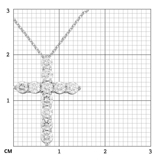 Колье крест из платины с бриллиантами (052581)