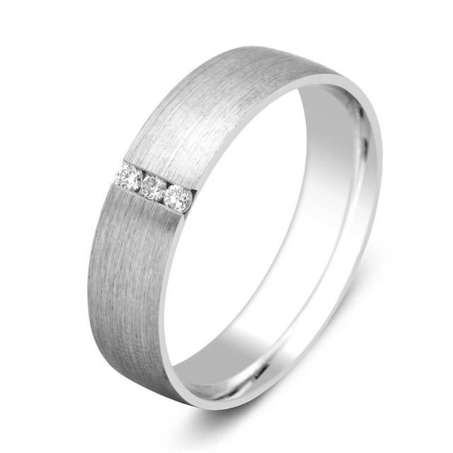 Обручальное кольцо из платины с бриллиантами (023742)