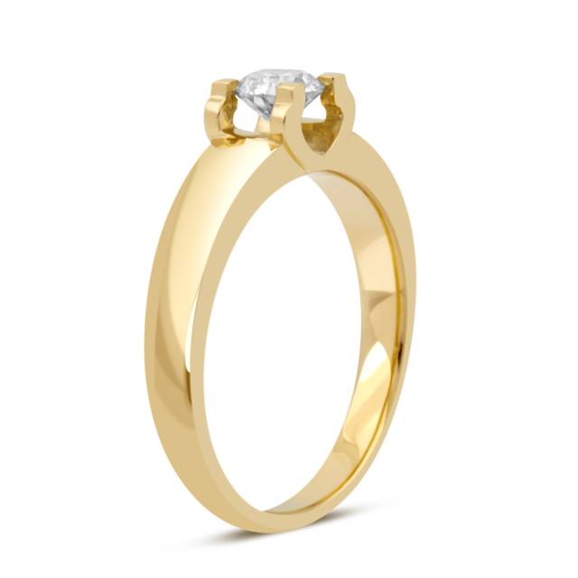 Помолвочное кольцо из жёлтого золота с бриллиантом (038126)