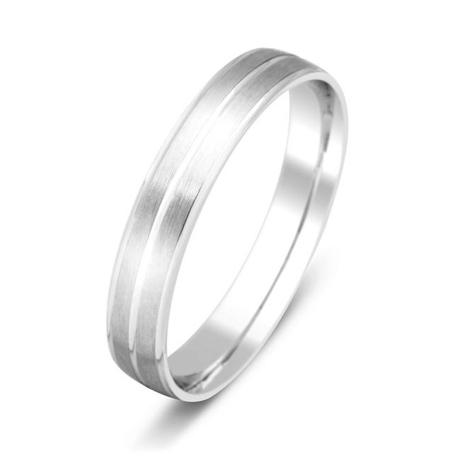 Обручальное кольцо из белого золота (014437)
