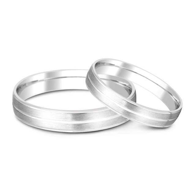 Обручальное кольцо из белого золота (014437)