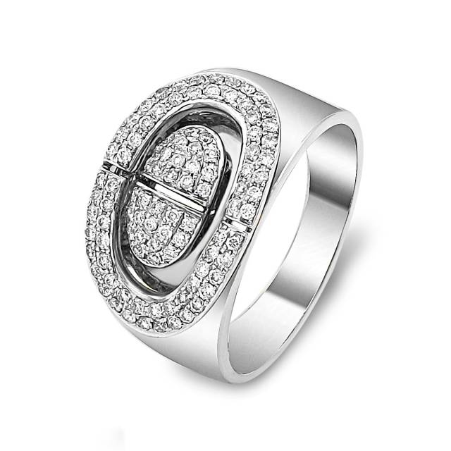 Кольцо из белого золота с бриллиантами (016914)