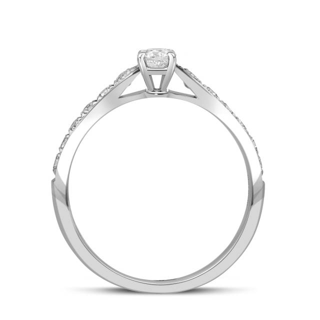 Помолвочное  кольцо из платины с бриллиантами (049004)
