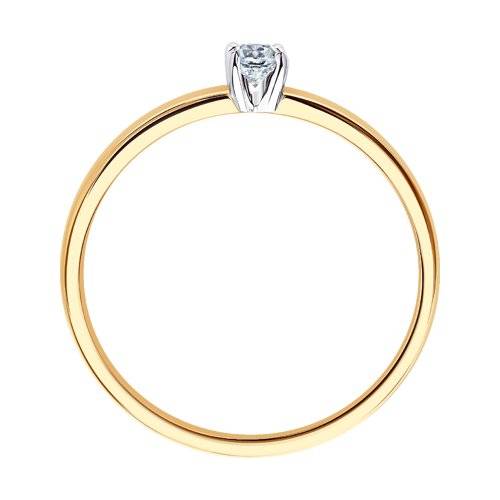 Помолвочное кольцо из красного золота с бриллиантом (042886)