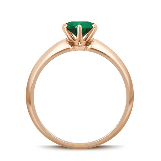 Помолвочное кольцо из красного золота с изумрудом (046719)