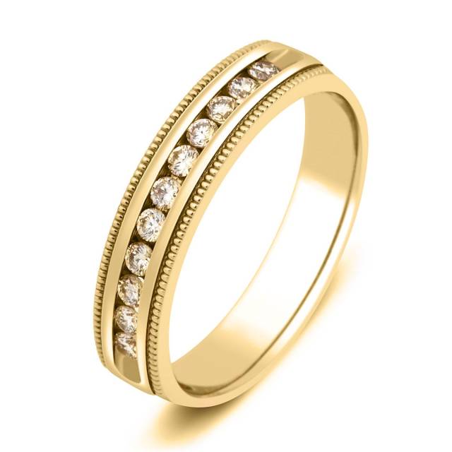 Обручальное кольцо из жёлтого золота с бриллиантами (015292)