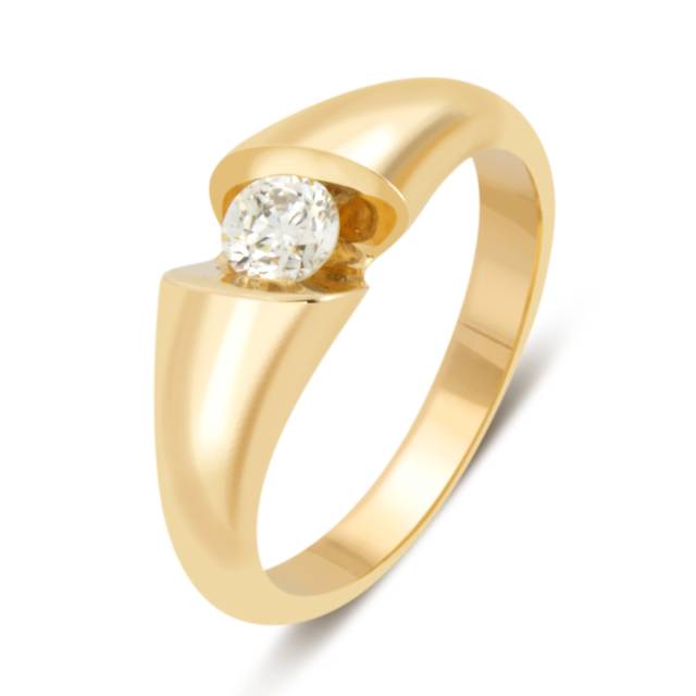 Помолвочное кольцо из жёлтого золота с бриллиантом (039823)