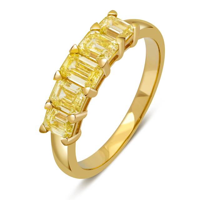 Кольцо из жёлтого золота с жёлтыми бриллиантами (052002)