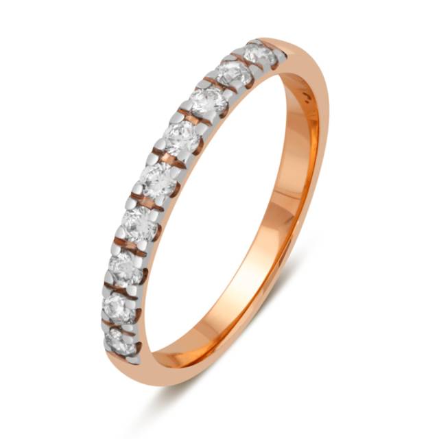 Обручальное кольцо из комбинированного золота с бриллиантами (029980)