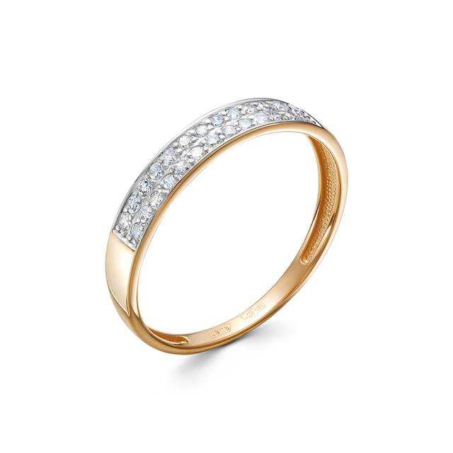 Кольцо из красного золота с бриллиантами (053938)