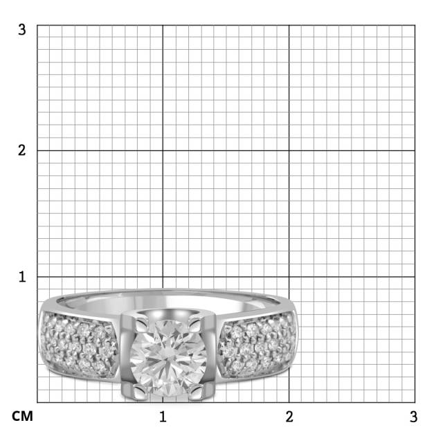 Помолвочное кольцо из белого золота с бриллиантами  (054461)