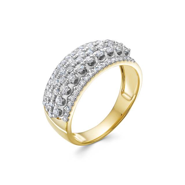 Кольцо из жёлтого золота с бриллиантами (054748)