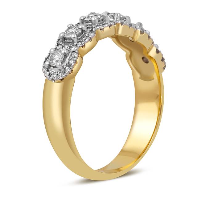 Кольцо из комбинированного золота с бриллиантами (050418)
