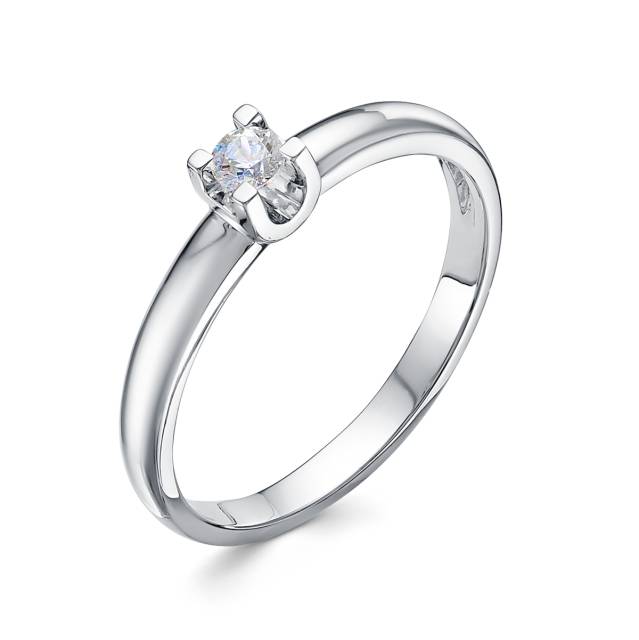 Помолвочное кольцо из платины с бриллиантом (048220)