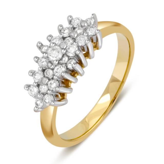 Кольцо из комбинированного золота с бриллиантами (039662)