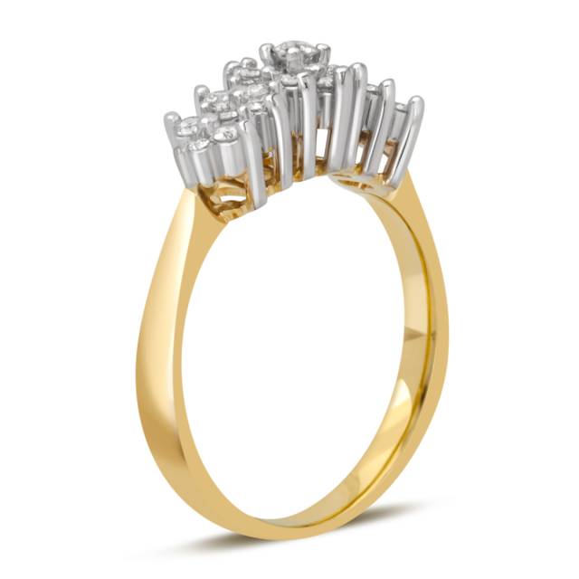 Кольцо из комбинированного золота с бриллиантами (039662)