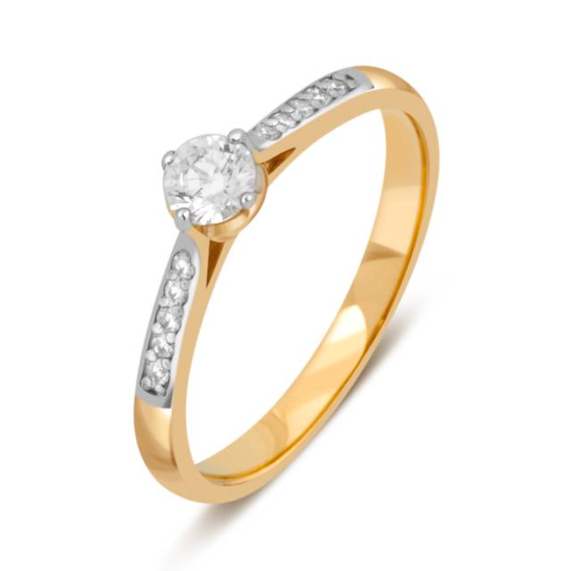 Помолвочное кольцо из жёлтого золота с бриллиантами (032765)