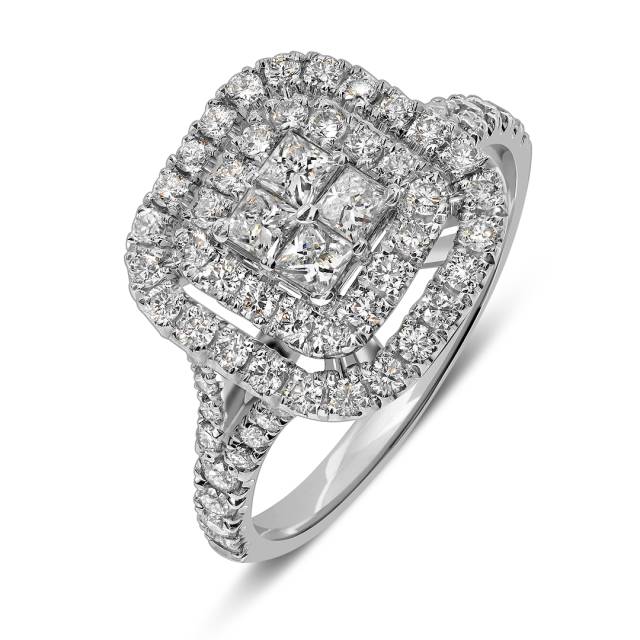 Кольцо из белого золота с бриллиантами (061555)