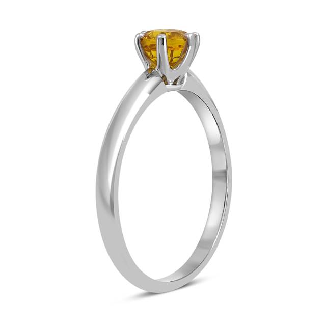 Помолвочное кольцо из белого золота с жёлтым сапфиром (052578)