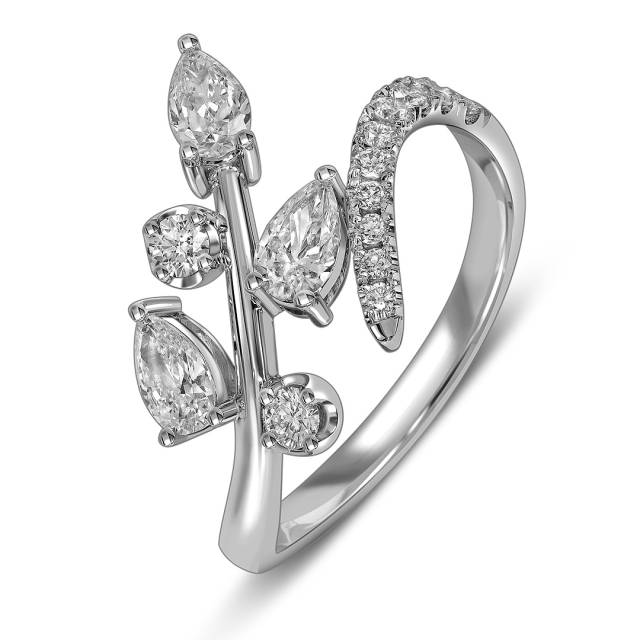 Кольцо из белого золота с бриллиантами (063664)