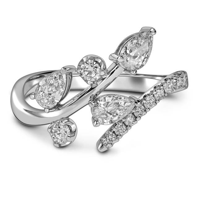 Кольцо из белого золота с бриллиантами (063664)