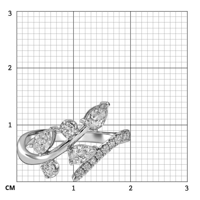 Кольцо из белого золота с бриллиантами (063664)