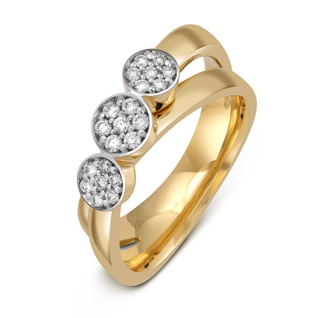 Кольцо из жёлтого золота с бриллиантами (052146)