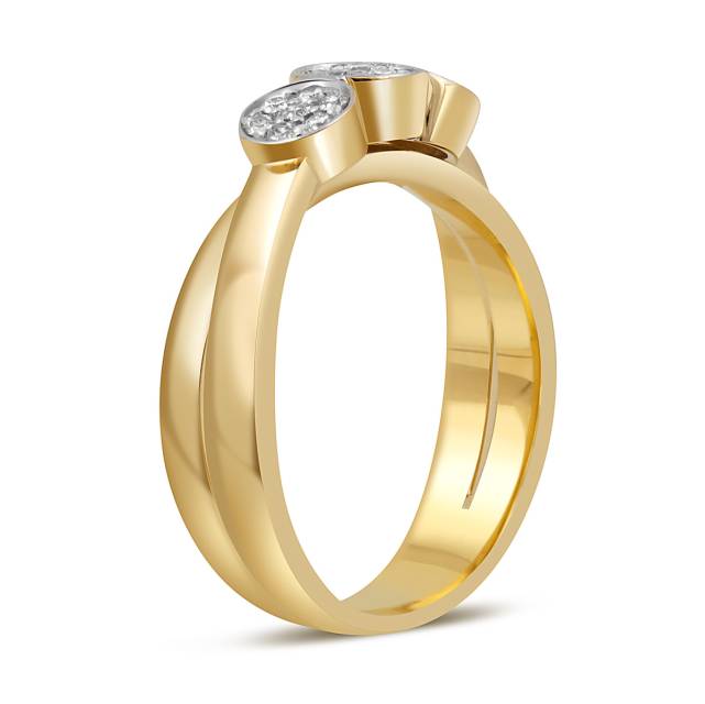 Кольцо из жёлтого золота с бриллиантами (052146)